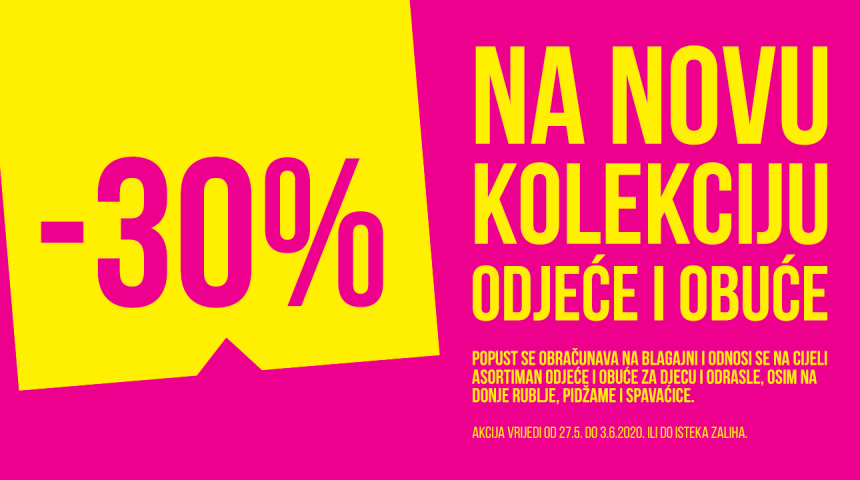 PEPCO 30% na novu kolekciju do 03.06.2020.