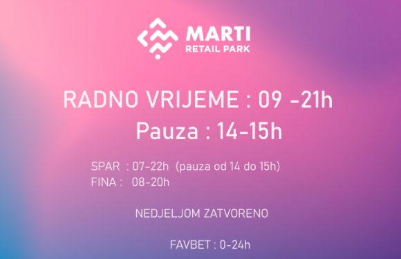 Novo radno vrijeme od 11.05.2020.