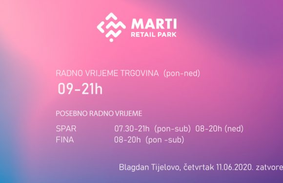 Ponovo radno vrijeme od 09 do 21h (pon-ned) bez dnevne pauze
