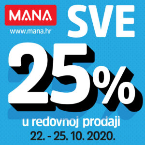 MANA vikend akcija 25% popusta