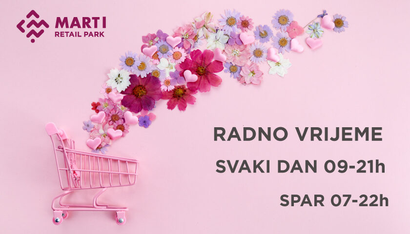 Od ponedjeljka 03.05.2021. radno vrijeme je od 09-21h (Spar 07-22h)