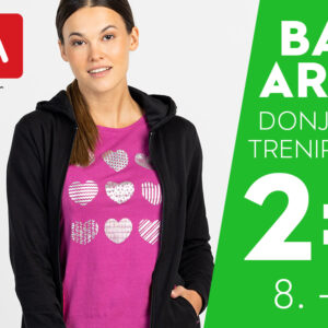 U trgovini Mana do 15.09. traje akcija 2=3 na bazne donje dijelove trenirki i tajica!