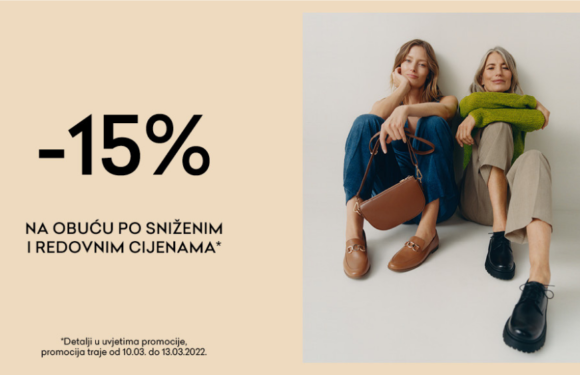 Od 11. do 13.03. popust 15% u trgovini CCC Marti