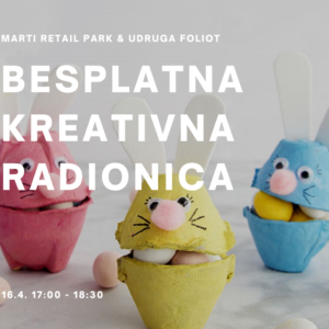 Besplatna kreativna radionica – subota 16.04. u 17h